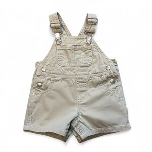 VTG Baby Gap Unisex Light Tan Shortalls 100% Cotton 0-3 Months Y2K